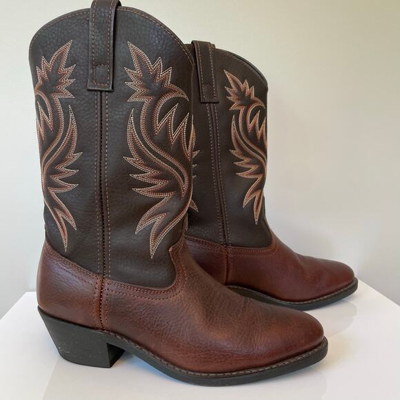 Men’s Laredo Western Leather Boots Sz 8.5 D Copper Kettle Trucker 4243 - Picture 1 of 11
